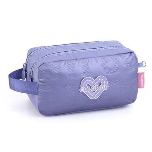 Estojo Escolar Duplo Color Up Menina Feminino Grande (Lilas)