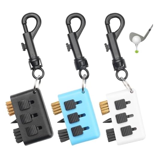 Gaomoeny 3 PcsGolf Club Cleaner Brushes, Retractable Golf Club Brush and Groove Cleaner, Portable Multi-Function 3 in 1 Golf Cleaning Kit for Golfs Groove Cleaning Accessories