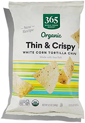 365 by Whole Foods Market, Organic White Corn Tortilla Chips Thin and Crispy, 12 Ounce