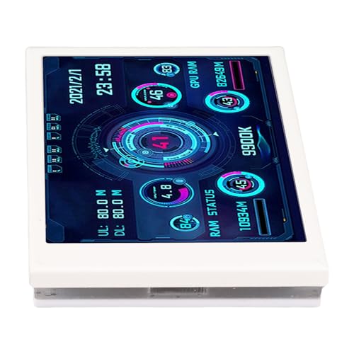 Image of Dpofirs Computer Temp Monitor, 3.5in PC Sensor Panel Display, PC Temperature Display for CPU Hard Disk Data, PC Case Secondary Screen (White)