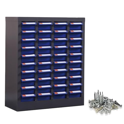 BEILOCKERY Parts Cabinet, Tool Storage Cabinet with 40 Drawers, Blue Part Storage Box for Storing Sample