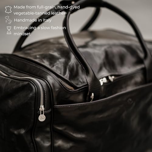 Leather Duffel Bag Weekend Bag Gym Large Travel Bag - Time Resistance4