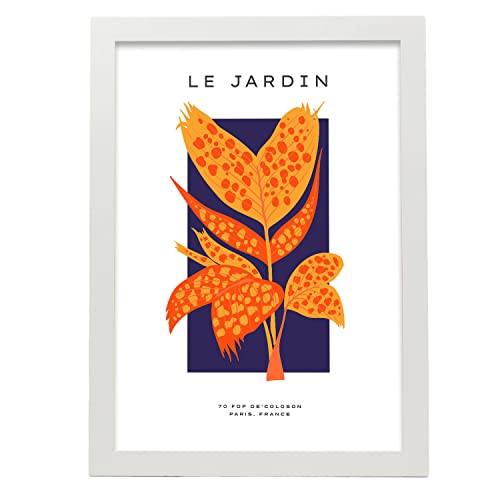 Nacnic Polka Dot Begonia Poster art, Size A3 White frame. Botanical style Print for the decoration of living room walls, bedrooms, offices...