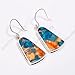 Natural Top Quality Orange Spiny Oyster Turquoise Orange Blue Copper Turquoise Gemstone 925 Sterling Silver Handmade Orange Stone Dangle Earrings for Women Gift for Her
