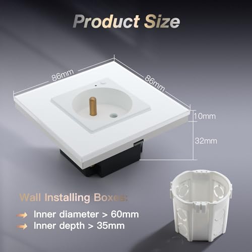 BSEED French Standard Smart Wifi Socket Support Tuya Apple Homekit Alexa Google Home Voice Control Wifi Modular Plug Sockets 1 Gang Gray