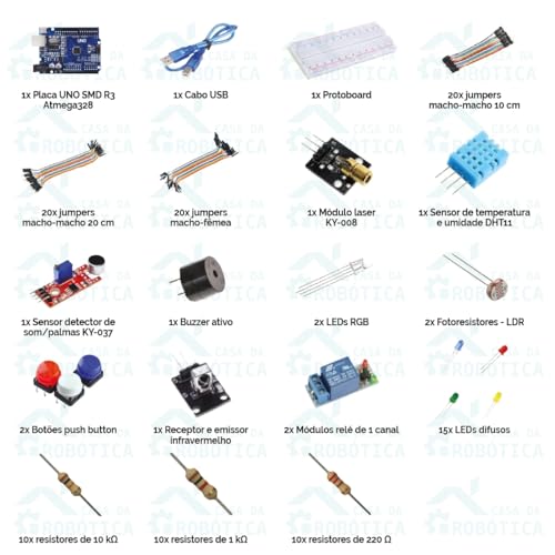 Kit Automação Residencial Robótica Com Tutorial Para Arduino - Automatize seu Quarto!