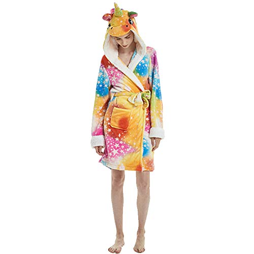 EuHigh Adulto Túnica Felpa Encapuchado Unicornio Albornoz Suave Cosplay Disfraz