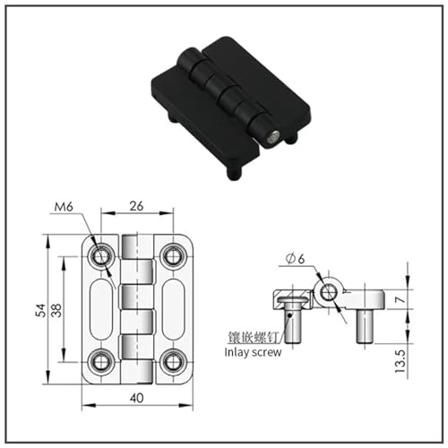 Charnière industrielle 54x40 à roulement fluide et fixation externe renforcée - 4
