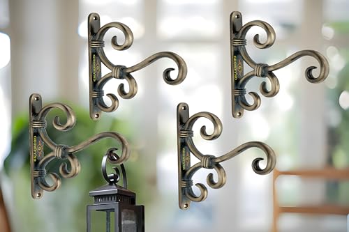 Image of Metal Wall Hook Hanging Plant Bracket Decorative Straight Plant Hanger for Pots, Bird Feeders, Planters, Lanterns, Macrame, Wind Chimes Indoor Outdoor (Pack of 4)