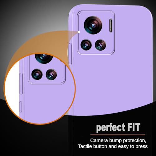Image of Back Cover for Motorola Edge 30 Ultra 5G | Full Camera Protection | Premium Liquid Silicon Case | Flexible Bumper Case for Motorola Edge 30 Ultra 5G (Purple)
