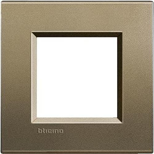 Placa 2 módulos square Bticino livinglight de Legrand con acabado minimalista 2