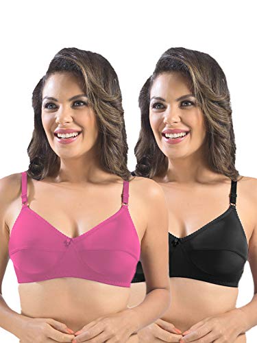 Image of SONARI Womens Cotton Everyday Bra | Non Padded, Wire Free, Comfortable Bra with Seamed Cups | Medium Coverage, Hook and Eye Closure for Everyday Wear | Adjustable Strap for a Customized Fit - Loreal