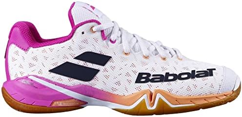Babolat(バボラ) Women Walking School Shoes, Multicolor (White/Pink), 25.5 cm | Image 1