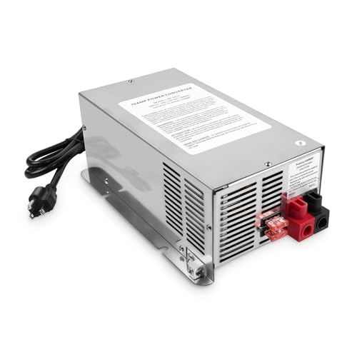 WF-9875 75 Amp RV Power Converter, Heavy Duty for Lead-Acid Batteries, Compatible with WF-9855/WF-9800 Series, 12V DC Output, Fast High-Current Charging for RVs, Trailers, Campers & Off-Grid Power