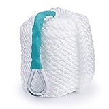 B4B BANG 4 BUCK Bang4buck Polypropylene Anchor Rope, 3/8 Inch 100 Feet 3 Strand Twisted Anchor Line with Thimble - 5850LB Breaking Strain for Boat Docking, Mooring Anchoring and Towing