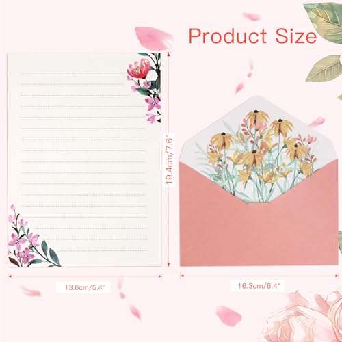 Ksiwre KS-0037 36 Pcs Writing Paper And Envelopes Set,Warm Floral Themed Stationary Set thumb #3