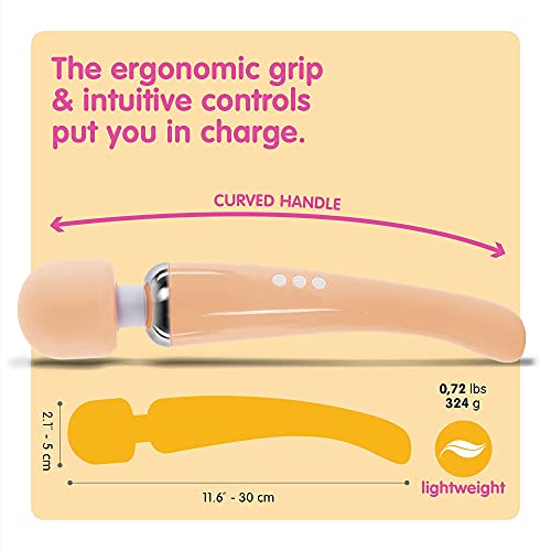 Image of Oliver James Large Wand Massager w / 20 Vibration Modes and 8 Speeds (Peach)