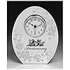 Shudehill Giftware 25th Silver Wedding Anniversary Mirrored Clock Gifts, 17cm x 13cm #2
