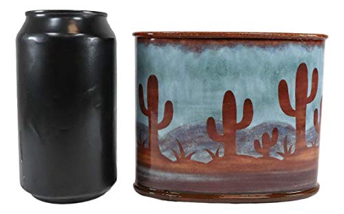 Ebros Rustic Southwestern Desert Cactus Arizona Wilderness Bathroom Accent Resin Figurine Accessories Western Country Cabin Lodge Decorative (Toothbrush And Toothpaste Holder) #TOP4