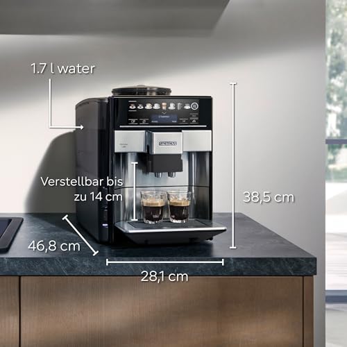 Siemens EQ.6 plus s300 Kaffeevollautomat TE653501DE, Speicherung Profile, Dampf-Reinigung, Doppeltassen-Funktion, 1.500 Watt, silber - 2