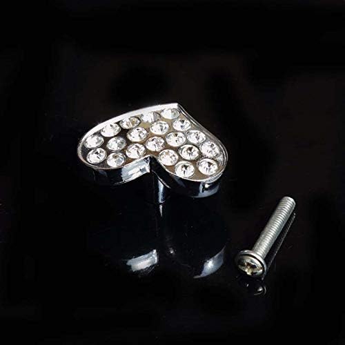 Southst 128mm Creative Rhinestone Love Furniture Handle Shine Silver Win Cabinet Dresser Handle Glass Crystal Drawer Knob 96mm - (Color: 128mm Handles)