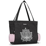 Gonex Bolsa de Yoga, Tote Portamat Impermeable de Alta Capacidad con Múltiples Bolsillos, Bolso Deportivo de Lona Unisex para Gimnasio, Pilates y Entrenamiento