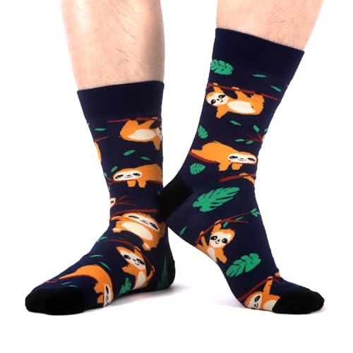 WeciBor Men's Dress Funny Crazy Colorful Novelty Combed Cotton Crew Socks 12 Pack - Size 7-10/10-13/13-15