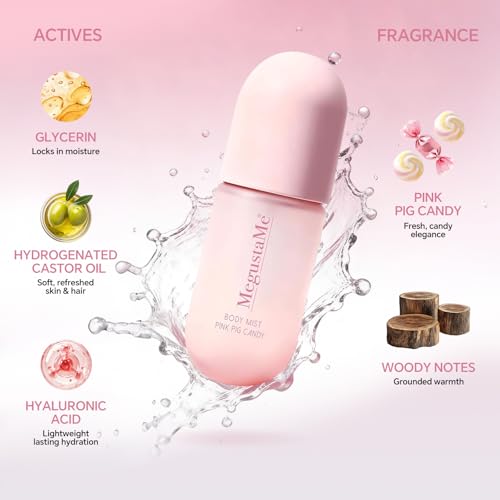 Image of Pink Candy Pig Body Spray for Women, Paraben & Phthalate Free, Vegan & Cruelty-Free Gentle Fragrance Mist, Quick Dry Non-Greasy Scent Spray, 3.38 fl oz