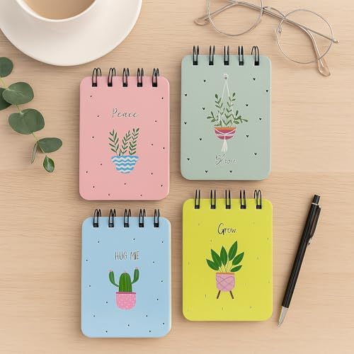 Image of Pocket-Size Notepad (Pack of 4) 100 pages, Mini Memo Pads for Daily Notes, Lists, Work & Journaling (7x12 cm) Notepad for Office - Nature Notes
