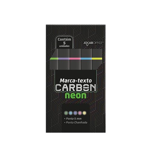MARCA-TEXTO CARBON NEON ESTOJO C/5 UND JOCAR OFFICE