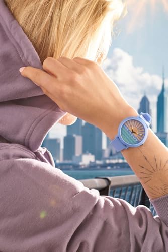 Speidel Life is Good 40mm Watch, Comfortable Silicone Strap, Lightweight Matte Case, Easy to Read Dial with Fun Graphic Designs, Casual Everyday Watch - Sunset - 5