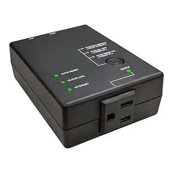 ezOutlet5 IP Enabled Remote Power, Ping Auto Reboot, Single Outlet, 10A Fuse, WiFi & LAN, Cloud & APP