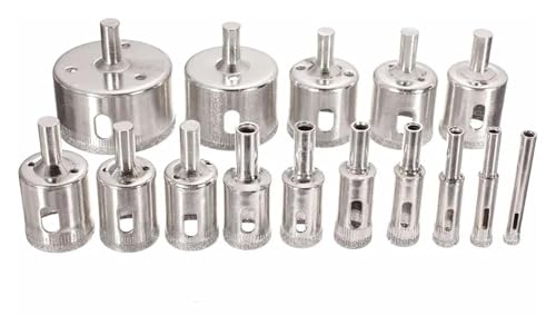 Set de 15 brocas de sierra de copa diamantadas 6mm-50mm miniatura 1