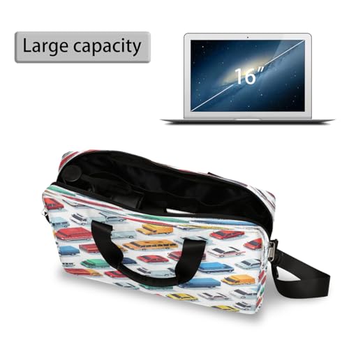 Maletín para laptop con estampado colorido de autos y camiones miniatura 4