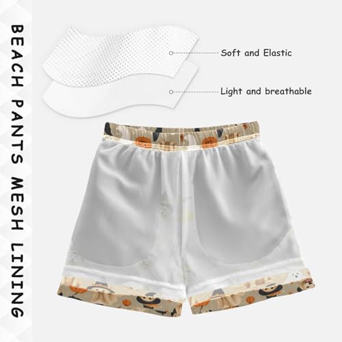 Boys Swim Trunks Quick Dry UPF 50+ Beach Board Shorts Kids Bathing Suits Swimsuit 2T Pumpkin Bat Golden Retriever4