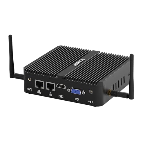 HISTTON Fanless Mini PC N100 Industrial PC, DDR4 8GB RAM 256GB SSD, Dual LAN, WiFi 5, BT4.2, 2 RS232 COM, HD/VGA Port, Mini Desktop Computer Win 11 Pro
