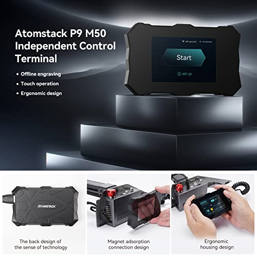 ATOMSTACK P9 M50 Laser Engraver, 50W Laser Engraving Machine Laser Cutter Support Offline Engraving, Fixed-Focus Spot for Metal, Wood, Engraving Area 220 x 250mm