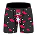 Valentine'S Day Novelty Print Underwear Briefs -Stretch Breathable Fashion Patterns For Men Comfortable Casual Daily Wear,Black,L