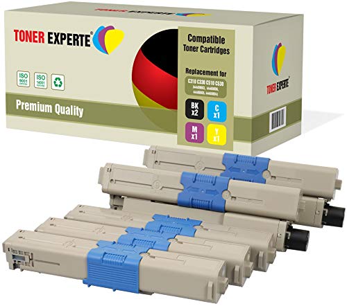 Toner EXPERTE Juego de 5 Cartuchos de tóner compatibles con 44469803 44469806 44469805 44469804 para Oki C310dn C330dn C331dn C510dn C511dn C530dn C531dn MC361dn n MC362 dn MC561dn MC562dn MC562w