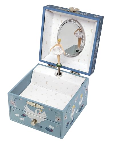 TROUSSELIER – Bailarina – Caja de música para niña – Caja de música musical fosforescente – Ideal para regalo de nacimiento, cumpleaños o bautizo niña – Brilla en la noche – Música Le lac des Cygnes