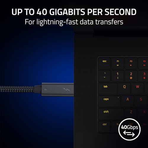 Razer Thunderbolt 4-Kabel (0,8 m): bis zu 40 Gigabit pro Sekunde – bis zu 8K Auflösungen – bis zu 100 W Aufladen… – Ansicht 2