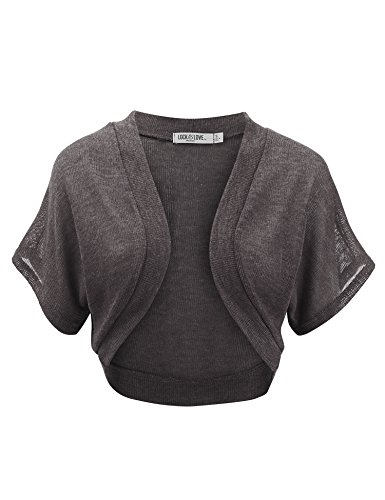 Image of Lock and Love Women's Versatile Open Front Lightweight Short Sleeve Bolero Shrug