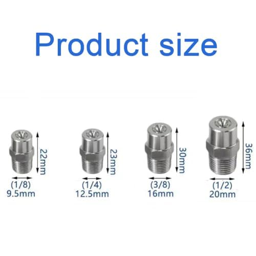 Ugello a spruzzo ad alta pressione, Cono Pieno Grandangolare In Acciaio Inossidabile Ad Alta Pressione 3/8 120 Gradi 1,6-5,2 Mm 5/10 Pezzi(10pcs,3/8 2.0mm (0.079 inches))