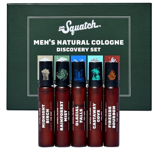 Dr. Squatch Natural Cologne for Men, Mini Men’s Cologne (0.17oz, 5-Pack)
