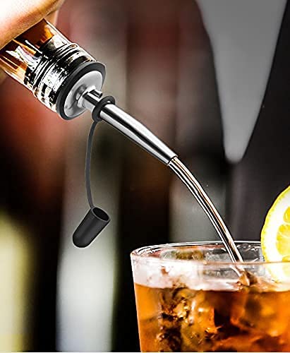 TNSOYCA 12 Pezzi Versatori in Acciaio Inox, Bottiglia Versatore Tappo, Metal pour Cocktail per Barman Beccuccio Conico per Liquore, Vino, Olio, Cocktail, Succo, Aceto