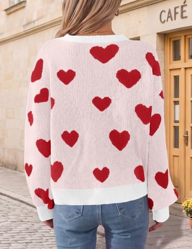 Image of Libsorge Womens Valentine Heart Sweater 2026 Valentines Day Trendy Cute Oversized Long Sleeve Pullover Sweaters