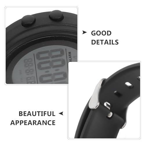 Reloj electrónico de pulsera resistente al agua con diseño moderno negro 3