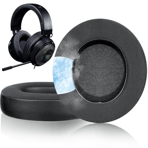 SOULWIT Gel Refrigerante Almohadillas de Repuesto para Razer Kraken Pro V2, Kraken 7.1 V2, Kraken Stormtrooper Headset (Negro)