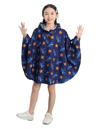 Image of Freesmily Kids Cute Raincoat Waterproof Rain Poncho Jacket Coat for Girls Boys