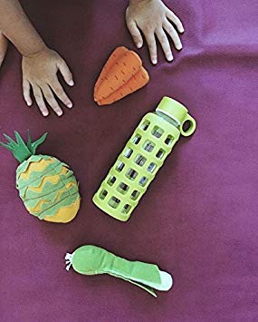 purifyou 40/32/22/12 oz Borosilicate Glass Water Bottles with Volume Markers, Silicone Sleeve, Stainless Steel Lid, Reusable Bottle for Water, Juice, Gym, and Fridge Storage (32oz Set of 6)